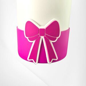 Barbie Pink Jumbo Bow Silicone Tumbler Boot. Fits 30oz-40oz Tumblers.